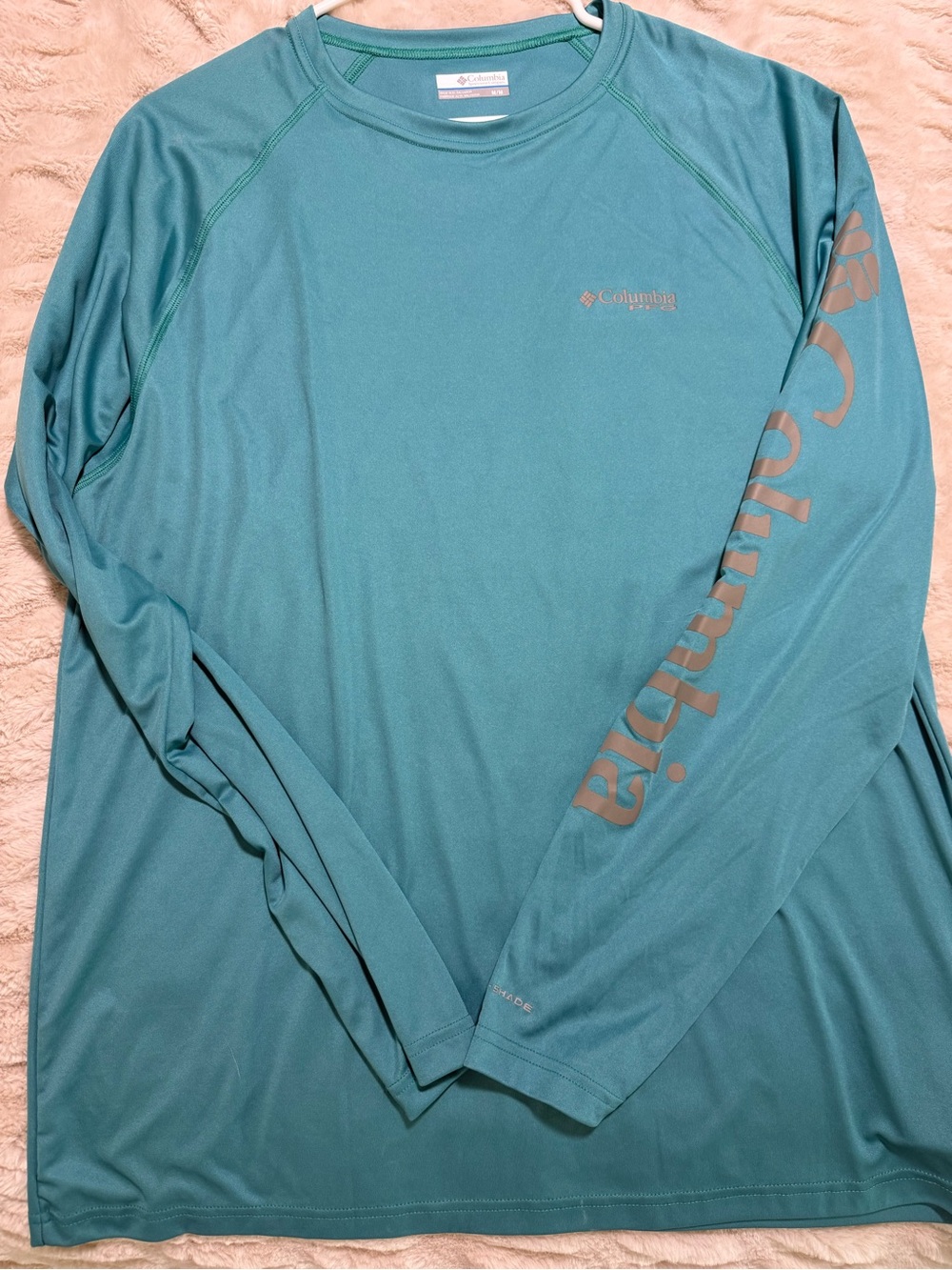 Columbia Men’s Long-Sleeve Omni-Wick Tee — Teal Size Medium